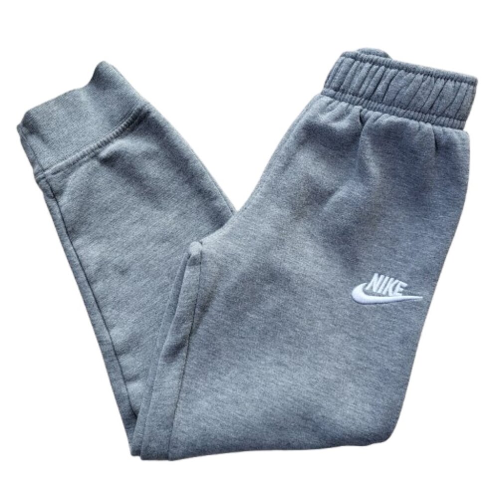 Nike Club Fleece Joggers Boys Size 7 Little Kids Gray Carbon Heather